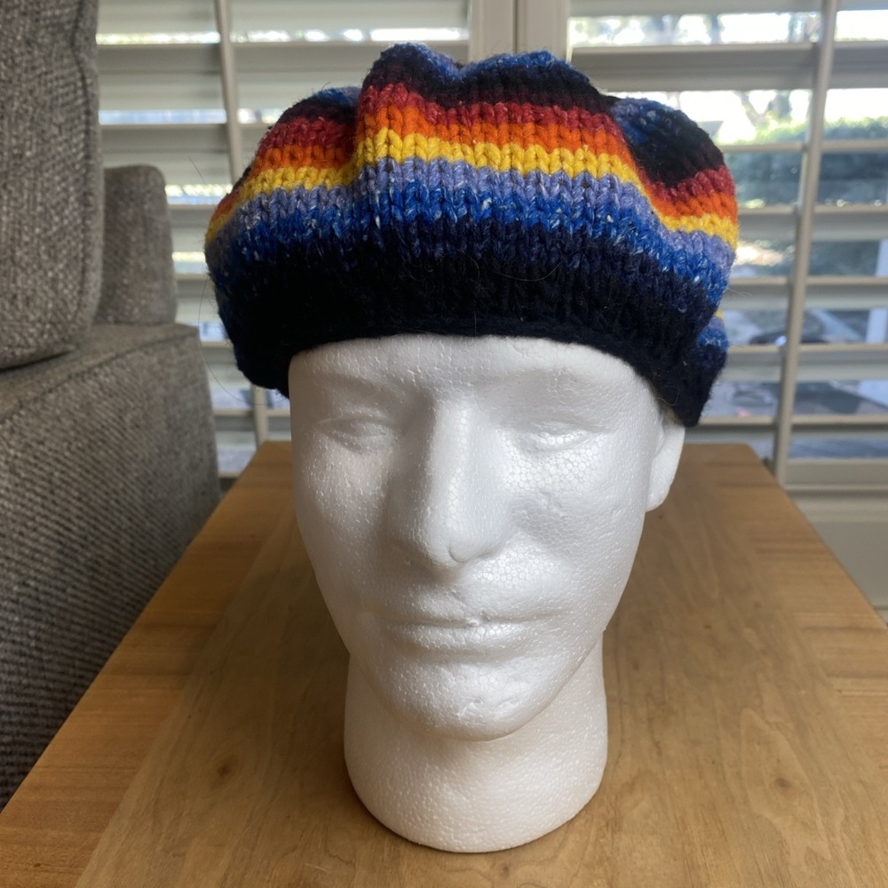 Rainbow‎ Knit Slouchy Beanie Women's Boho Hippy